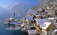 mountains houses austria 1600x1200 wallpaper 
